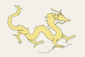 Colored illustration of a Chinese dragon vector