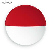 Monaco flag icon in modern neomorphism style. Button for mobile application or web. Vector on white background