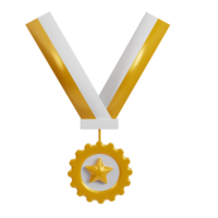 Achievement medal 3d icon render clipart png