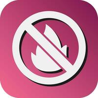 No Fire Vector Glyph Gradient Background Icon For Personal And Commercial Use.
