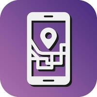Mobile Gps Vector Glyph Gradient Background Icon For Personal And Commercial Use.