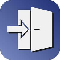 Exit Door Vector Glyph Gradient Background Icon For Personal And Commercial Use.