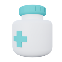 Pill Jar 3D Icon Illustration png