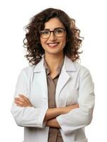 AI generated Professional pharmacist in white background photo