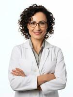 AI generated Professional pharmacist in white background photo