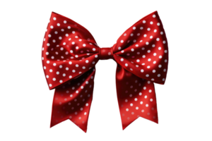 AI generated red ribbons tied in a bow professional photography png