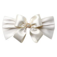 AI generated white ribbons tied in a bow png