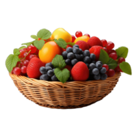 AI generated full basket with fruits png