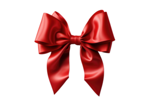 AI generated red ribbons tied in a bow professional photography png