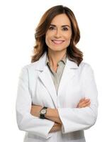 AI generated Professional pharmacist in white background photo