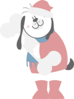 happy valentine's day with dog hugging bone, love concept, flat png transparent element character design