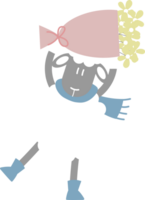 happy valentine's day with sheep holding flower, love concept, flat png transparent element character design
