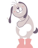 happy valentine's day with dog hugging bone, love concept, flat png transparent element character design