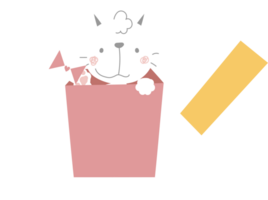 Lycklig hjärtans dag med katt innehav kärlek brev i gåva låda, kärlek begrepp, platt png transparent element karaktär design