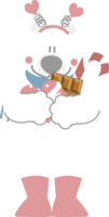 Lycklig hjärtans dag med Björn innehav hjärta choklad och godis sockerrör, kärlek begrepp, platt png transparent element karaktär design