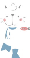 glücklich Valentinstag Tag mit Katze und Fisch, Liebe Konzept, eben png transparent Element Charakter Design