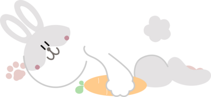 content Pâques avec lapin lapin et carotte, plat png transparent élément personnage conception