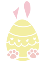 happy easter with bunny rabbit and egg, flat png transparent element character design