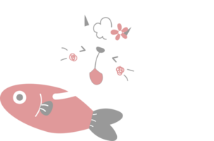 feliz dia dos namorados dia com gato equitação peixe, amor conceito, plano png transparente elemento personagem Projeto