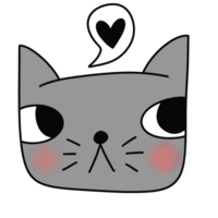 Cartoon cute cat head png