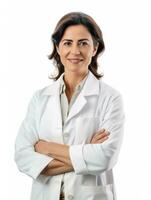 AI generated Professional pharmacist in white background photo