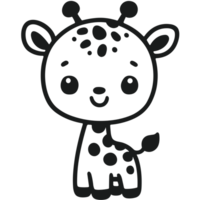 carino contento cartone animato bambino giraffa png