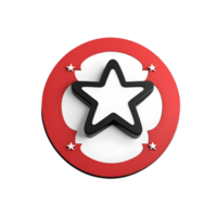 AI generated 3d render of a red star on isolated transparent background png, generated with AI png
