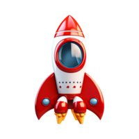 AI generated 3d rocket isolated on white on isolated transparent background png. Generated with AI png