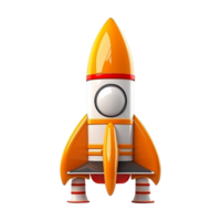 AI generated 3d rocket isolated on white on isolated transparent background png. Generated with AI png