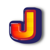 3D J Alphabet Letter Effect png