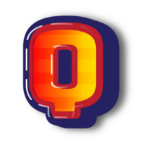 3D Q Alphabet Letter Effect png