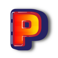 3D P Alphabet Letter Effect png