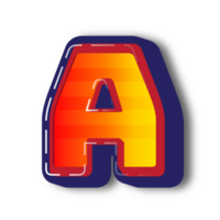 3D A Alphabet Letter Effect png