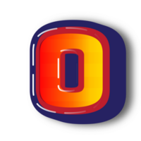 3D O Alphabet Letter Effect png