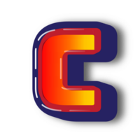 3D C Alphabet Letter Effect png