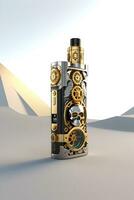 AI generated Vape Skull Steampunk style Illustration photo