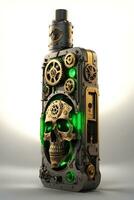 AI generated Vape Skull Steampunk style Illustration photo