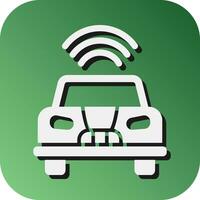 Autonomous Car Vector Glyph Gradient Background Icon For Personal And Commercial Use.