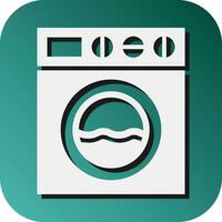 Washing Machine Vector Glyph Gradient Background Icon For Personal And Commercial Use.