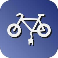 Electric Bicycle Vector Glyph Gradient Background Icon For Personal And Commercial Use.