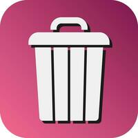 Trash Can Vector Glyph Gradient Background Icon For Personal And Commercial Use.
