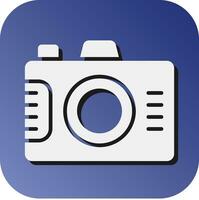 Digital Camera Vector Glyph Gradient Background Icon For Personal And Commercial Use.