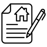 Lease Agreements Icon line vector illustration