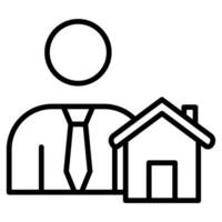 Real Estate Agent Icon line vector illustration