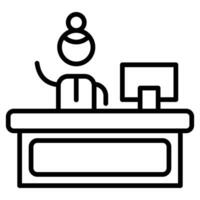 Front Desk Icon line vector illustration