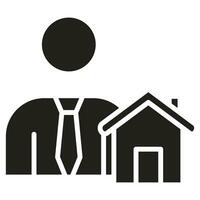 Real Estate Agent Icon line vector illustration