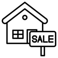 Property Selling Icon line vector illustration