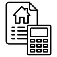 Property Accounting Icon line vector illustration