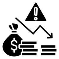 Recession Alert Icon line vector illustration