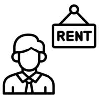 Rental Management Icon line vector illustration